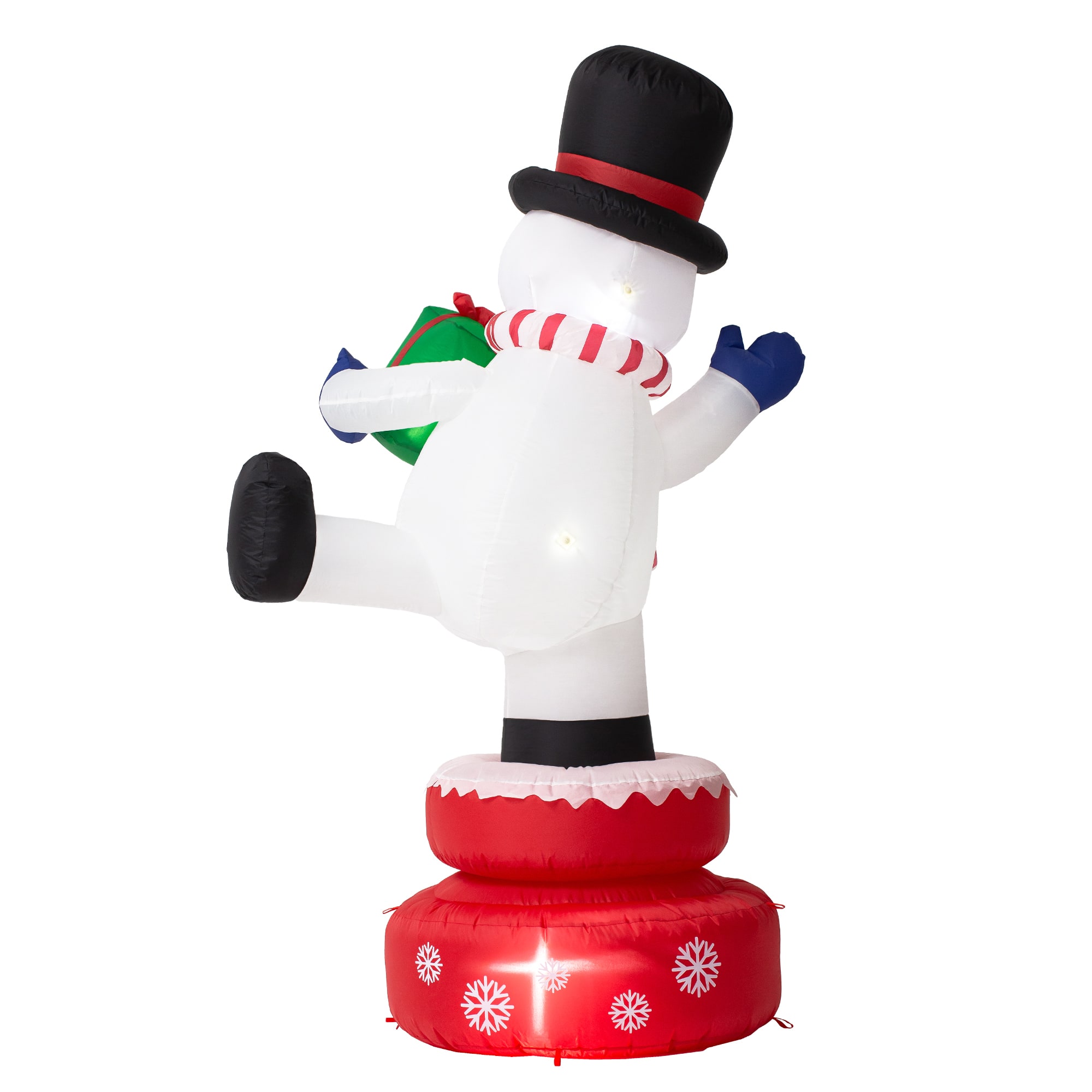Glitzhome® 6ft. Lighted Inflatable Rotating Snowman Décor